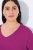 Ulla Popken Back To Basics V-Neck Relaxed Fit Cotton Tee Berry - T-shirt - T-shirt da donna taglie comode