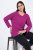 Ulla Popken Back To Basics V-Neck Relaxed Fit Cotton Tee Berry - T-shirt - T-shirt da donna taglie comode