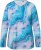 Ulla Popken Marble Ski Top with Gaiter Bright Turquoise - T-shirt stampate da donna - 