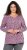 Ulla Popken Geometric Print 3/4 Sleeve Pleated Tee Raspberry - T-shirt stampate da donna - 