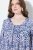 Ulla Popken Allover Printed Pleated Long Sleeve Tee Dark Blue - T-shirt stampate da donna - T-shirt con Stampa da Donna