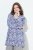 Ulla Popken Allover Printed Pleated Long Sleeve Tee Dark Blue - T-shirt stampate da donna - T-shirt con Stampa da Donna