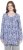 Ulla Popken Allover Printed Pleated Long Sleeve Tee Dark Blue - T-shirt stampate da donna - 