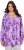 Ulla Popken Allover Printed Pleated Long Sleeve Tee Lavender - T-shirt stampate da donna - 