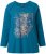 Ulla Popken Inverted Seam Long Sleeve Graphic Tee Teal - T-shirt stampate da donna - 