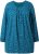 Ulla Popken Pleated Confetti Print Long Sleeve Tee Teal - T-shirt stampate da donna - 