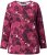 Ulla Popken Abstract Print Long Sleeve Tee Dark Ruby - T-shirt stampate da donna - 
