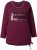 Ulla Popken Your Story Sequined Long Sleeve Tunic Tee Dark Ruby - T-shirt stampate da donna - 