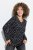 Ulla Popken Allover Printed Long Sleeve Tee Black - T-shirt stampate da donna - T-shirt con Stampa da Donna