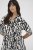 Kaffe Curve Alia Shirt Dress Black Chalk Animal - Vestiti midi - 