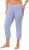 Ulla Popken Basic Stretch Knit Capris Blue - Jeans & Pantaloni Donna Taglie Comode – Plus Size - Jeans e Pantaloni Donna, EU 42-70