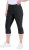 Ulla Popken Bengaline Elastic Waist Stretch Capri Pants Black - Jeans & Pantaloni Donna Taglie Comode – Plus Size - 