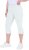 Ulla Popken Bengaline Elastic Waist Stretch Capri Pants Snow White - Jeans & Pantaloni Donna Taglie Comode – Plus Size - 