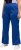 Ulla Popken Snap Placket Side Seam Wide Leg Recycled Polyester Knit Joggers Blue - Jeans & Pantaloni Donna Taglie Comode – Plus Size - 