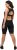 Ulla Popken Padded Cycling Zip Front Bodysuit Black - Jeans & Pantaloni Donna Taglie Comode – Plus Size - 