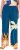 Ulla Popken Abstract Landscape Elastic Waist Palazzo Pants Blue - Jeans & Pantaloni Donna Taglie Comode – Plus Size - 