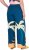 Ulla Popken Abstract Landscape Elastic Waist Palazzo Pants Blue - Jeans & Pantaloni Donna Taglie Comode – Plus Size - 