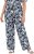 Ulla Popken Feather Print Elastic Waist Pants Blue - Jeans & Pantaloni Donna Taglie Comode – Plus Size - 