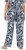 Ulla Popken Feather Print Elastic Waist Pants Blue - Jeans & Pantaloni Donna Taglie Comode – Plus Size - 