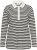 Kaffe Curve Miana Long Sleeve Polo Chalk with Black Stripe - Polo - 