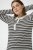 Kaffe Curve Miana Long Sleeve Polo Chalk with Black Stripe - Polo - 
