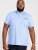 D555 Talbot Pique with Jacquard Collar Polo Shirt Blue - Polo - Polo Uomo Taglie Forti