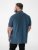 D555 Harvey Pique with Jacquard Collar & Cuffs Polo Teal - Polo - Polo Uomo Taglie Forti