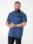 D555 Murray Printed Jacquard Collar & Cuff Short Sleeve Polo Blue - Polo - Polo Uomo Taglie Forti