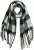Ulla Popken Plaid Long Fringe Scarf Black - Accessori - 