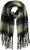 Ulla Popken Plaid Long Fringe Scarf Yellow Green - Accessori - 