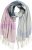 Ulla Popken Cozy Lettering Fringed Scarf Pink and Blue - Accessori - 