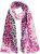 Ulla Popken Rainbow Leopard Print Scarf Pink - Accessori - 