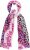 Ulla Popken Rainbow Leopard Print Scarf Pink - Accessori - 