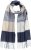 Ulla Popken Checked Fringed Hem Scarf Dark Putty - Accessori - 