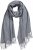 Ulla Popken Ribbed Knit Fringed Hem Scarf Grey Melange - Accessori - 