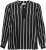 Kaffe Curve Sida Blusa Nero/Gesso A Righe - Camicie e tuniche - 