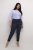 Kaffe Curve Leana Pantaloni Chino 7/8 Blu Marino Mezzanotte - Jeans & Pantaloni Donna Taglie Comode – Plus Size - 