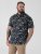 D555 Rick Geometric Print Short Sleeve Shirt Navy - Camicie - Camicie Taglie Forti Uomo