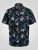 D555 Corden Hawaiian AOP Cuban Collar Resort Short Sleeve Navy - Camicie a maniche corte - Camicie Uomo Maniche Corte Taglie Forti