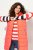 Ulla Popken Mixed Stripe Long Sleeve Sweater Hibiscus Red - Felpe & felpe con cappuccio - Felpe, Hoodie e Maglieria Calda