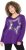 Ulla Popken Sequined Star Rolled Edge Sweater Dark Purple - Felpe & felpe con cappuccio - 