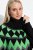 Ulla Popken Neon Alpine Pattern Long Sleeve Turtleneck Sweater Apple Green - Felpe & felpe con cappuccio - Felpe, Hoodie e Maglieria Calda