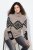 Ulla Popken Aztec Pattern Turtleneck Sweater Pebble Grey - Felpe & felpe con cappuccio - Felpe, Hoodie e Maglieria Calda