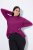 Ulla Popken Long Sleeves Mock Turtleneck Sweater Berry - Felpe & felpe con cappuccio - Felpe, Hoodie e Maglieria Calda
