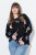 Ulla Popken Eco Cotton Leaf Pattern Long Sleeve Sweater Black - Felpe & felpe con cappuccio - Felpe, Hoodie e Maglieria Calda