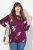 Ulla Popken Eco Cotton Leaf Pattern Long Sleeve Sweater Forest Berry - Felpe & felpe con cappuccio - Felpe, Hoodie e Maglieria Calda
