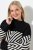 Ulla Popken Graphic Stripe Long Sleeve Turtleneck Sweater Black - Felpe & felpe con cappuccio - Felpe, Hoodie e Maglieria Calda