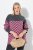 Ulla Popken Graphic Stripe Long Sleeve Turtleneck Sweater Flamingo - Felpe & felpe con cappuccio - Felpe, Hoodie e Maglieria Calda