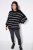 Ulla Popken Oversized Striped Balloon Sleeve Sweater Black - Felpe & felpe con cappuccio - Felpe, Hoodie e Maglieria Calda