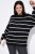 Ulla Popken Oversized Striped Balloon Sleeve Sweater Black - Felpe & felpe con cappuccio - Felpe, Hoodie e Maglieria Calda